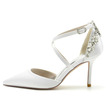 Saten poročni čevlji stiletto poročni čevlji velike velikosti banket obleko čevlji podplat