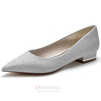 Sequin ravna ženska čevlji srebrni poročni čevlji družice čevlji nosečnice poročne čevlje - Stran 6